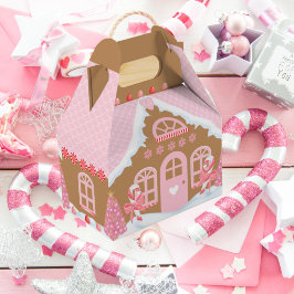 Pink Gingerbrood House Favor Box Bedankdoosjes