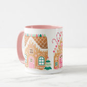 Pink Gingerbrood House Mok (Voorkant links)