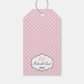 Pink Gingham Baby shower Gast Favor Dank u Cadeaulabel (Achterkant)