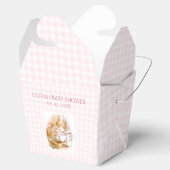 Pink Gingham Beatrix Potter Baby shower Favor Bedankdoosjes (Geopend)