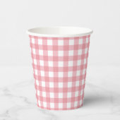 Pink Gingham Boerderij Birthday Papieren Bekers (Links)