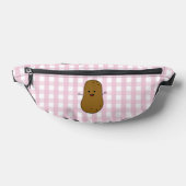 Pink Gingham Brown Potato Heuptasje (Liggend)