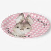 Pink Gingham Bunny Rabbit Baby shower Paper Bord (Gekanteld)