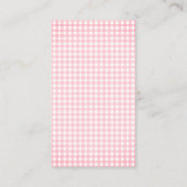 Pink Gingham Check Bow Baby shower Luier Raffle Informatiekaartje (Achterkant)