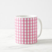 Pink Gingham Check Pattern Two-Tone Coffee Mug (Devant droit)