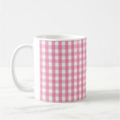 Pink Gingham Check Pattern Two-Tone Coffee Mug (Gauche)
