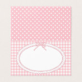 Pink Gingham Coquette Bow Place Card Table Decor (Outside Unfolded)