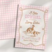 Pink Gingham Cowgirl Baby Shower Invitation