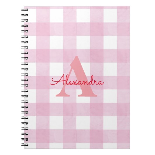 Pink Gingham Decor Notitieboek (Voorkant)