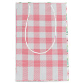 Pink Gingham Floral Cute Pset Girly  Medium Cadeauzakje (Voorkant)