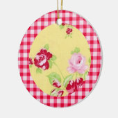 Pink Gingham Floral Ornament (Links)