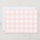 Pink Gingham Foto Birthday Invitation Kaart (Achterkant)