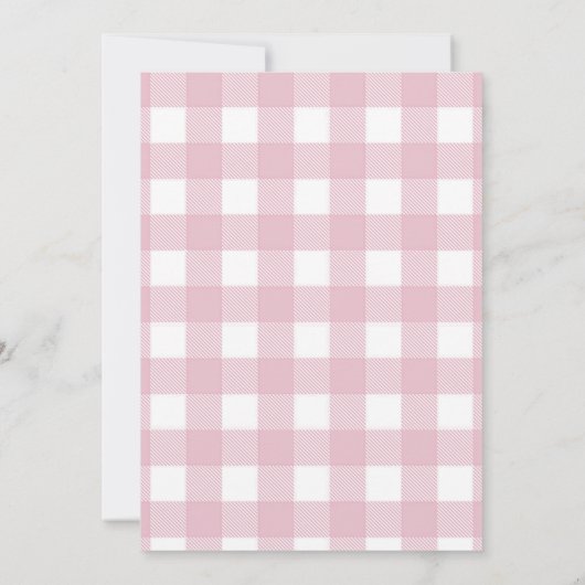 Pink Gingham Fresh Off the Market Vrijgezellenfees Kaart (Achterkant)
