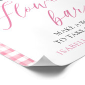 Pink Gingham Fresh van de markt Bloem Bar Teken Poster (Hoek)