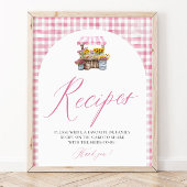 Pink Gingham Fresh van de markt Recepten Douche Poster