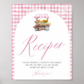 Pink Gingham Fresh van de markt Recepten Douche Poster (Voorkant)