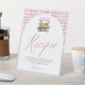 Pink Gingham Fresh van de markt Recepten Douche Reclamebord Met Voetstuk (Insitu)