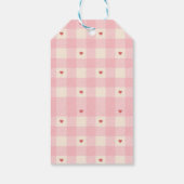 Pink Gingham Hearts Valentine  Cadeaulabel (Achterkant)