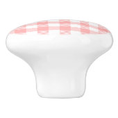 Pink Gingham Keramische Knop (Zijkant)