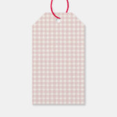 Pink Gingham met Bow Baby shower Favoriet Label Cadeaulabel (Achterkant)