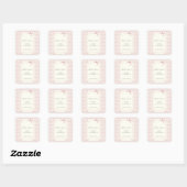 Pink Gingham met Bow-Baby shower Vierkante Sticker (Vel)