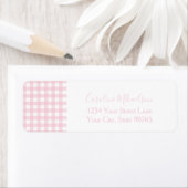 Pink Gingham Monogram Personalized Etiket (Insitu)