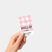 Pink Gingham Name Lanyard | Personalized ID Badge  (À main)