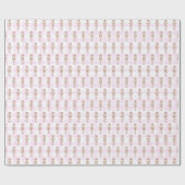 Pink Gingham Notenkraker Ballet Kerstmis Cadeaupapier (Vlak)