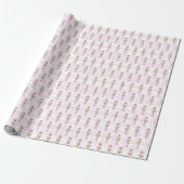 Pink Gingham Notenkraker Ballet Kerstmis Cadeaupapier (Uitgerold)
