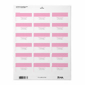Pink Gingham Pattern Etiket (Full Sheet)