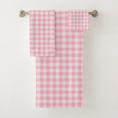 Pink Gingham Pattern Girly Check Plaid Checkered Bad Handdoek (Insitu)