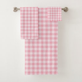 Pink Gingham Pattern Girly Check Plaid Checkered Bad Handdoek