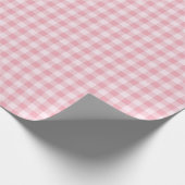 Pink Gingham Pattern Girly Check Plaid Checkered Cadeaupapier (Hoek)