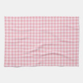 Pink Gingham Pattern Girly Check Plaid Checkered Theedoek (Horizontaal)