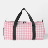 Pink Gingham Pattern Girly Checker Plaid Monogram Plunjezak (Achterkant)
