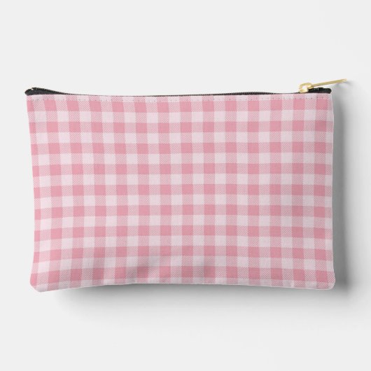 Pink Gingham Pattern Girly Checkered Plaid Name Etui (Achterkant)
