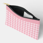 Pink Gingham Pattern Girly Checkered Plaid Name Etui (Open)