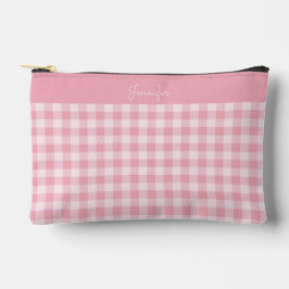 Pink Gingham Pattern Girly Checkered Plaid Name Etui