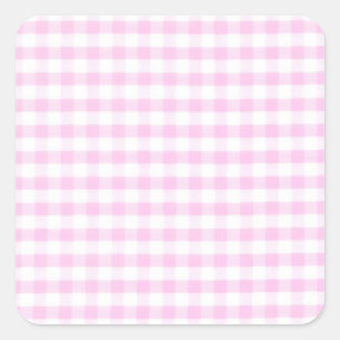 Pink Gingham Pattern Vierkante Sticker