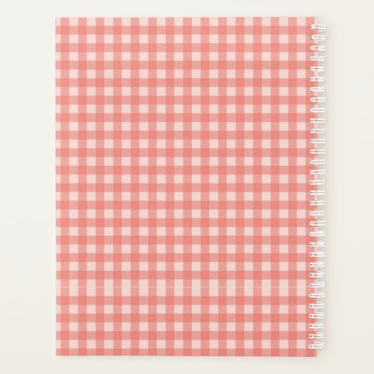 Pink Gingham Personalized Planner (Achterkant)