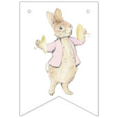 Pink Gingham Peter het Konijnenmonogram Baby showe Vlaggetjes (Tweede vlag)