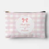 Pink Gingham Pink Bow Verjaardagsgunsten Etui (Voorkant)