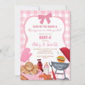 Pink Gingham Plaid BabyQ baby shower Invitation (Devant)