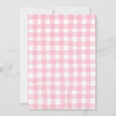 Pink Gingham Plaid BabyQ baby shower Invitation (Dos)