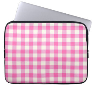 Pink Gingham Plaid Cottagecore Laptop Sleeve