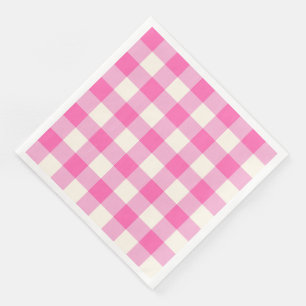 Pink Gingham Plaid Cottagecore Servet