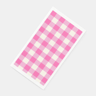 Pink Gingham Plaid Cottagecore Servet