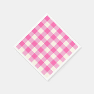 Pink Gingham Plaid Cottagecore Servet