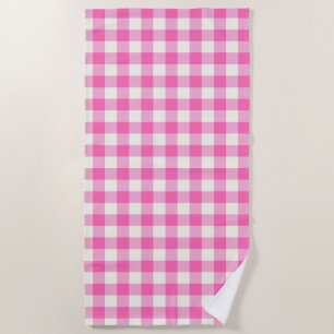 Pink Gingham Plaid Cottagecore Strandlaken