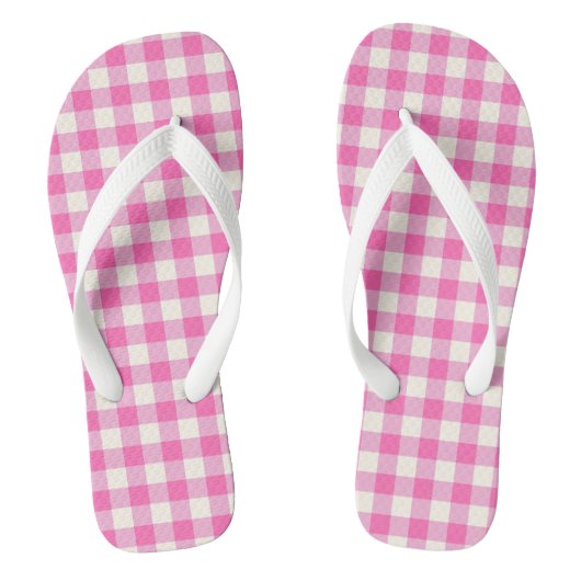 Pink Gingham Plaid Cottagecore Teenslippers (Voetbed)